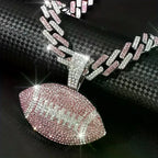Football Pendant Necklace with 18-Inch Miami Chain — Sports Fan