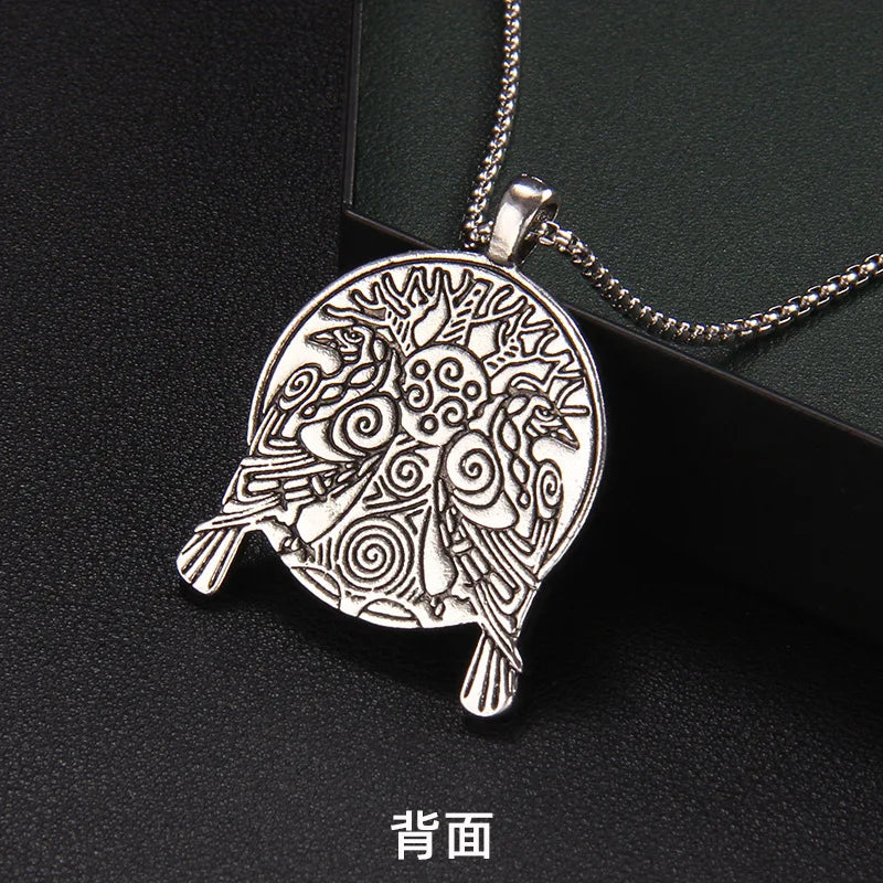 Odin Steel Chain Nordic Mythology Double Crow