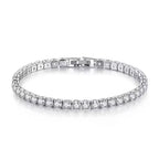 Silver Jewelry 4MM Tennis Bracelet Inlaid with Zircon, Luxury Banquet Engagement Party Gift for Women