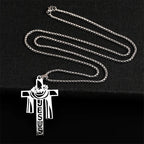 Stainless steel Thorn Jesus Cross Necklace for men's casual religious Cross pendant necklace jewelry