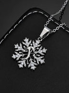 Gold Snowflake Pendant Necklace Statement