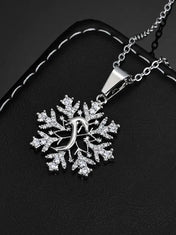 Gold Snowflake Pendant Necklace Statement