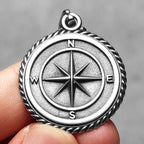 Compass Stainless Steel Pendant Necklace