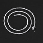 Iced Out CZ Tennis Chain Necklace, 4mm — Copper Alloy