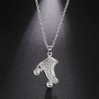 CZ Roller Skate Charm Pendant Necklace for Women