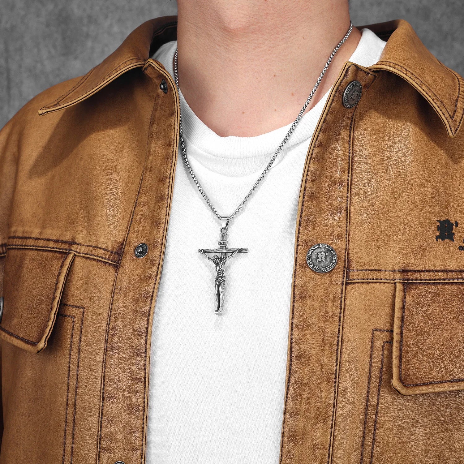 3D Jesus Cross Pendant — Stainless Steel