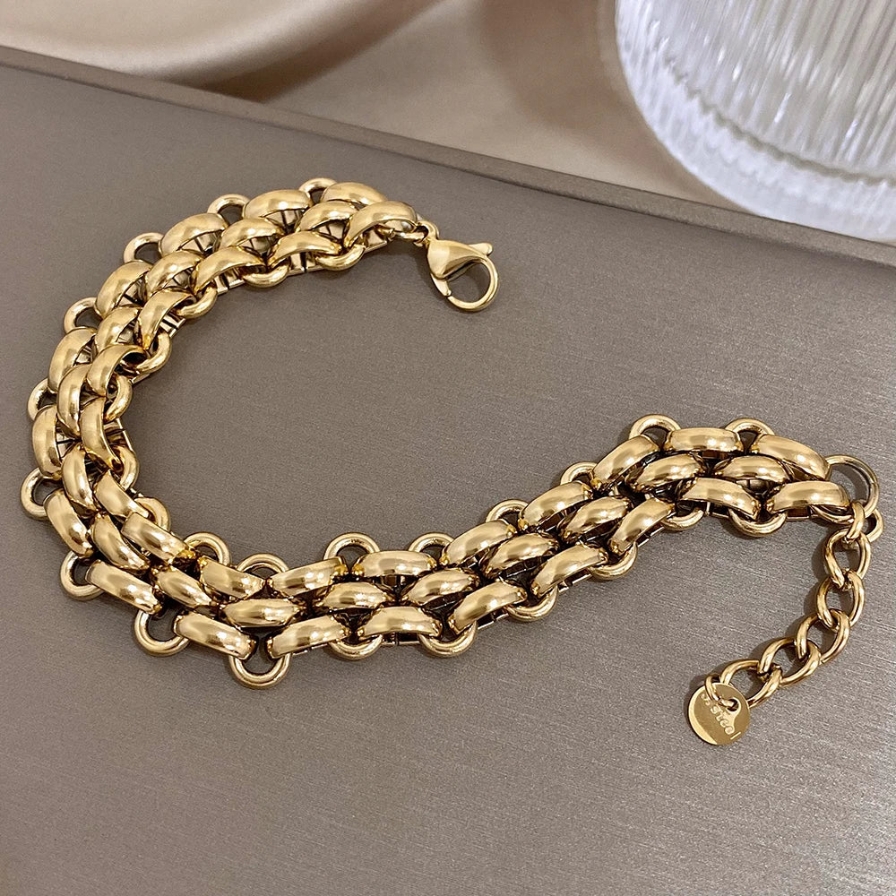 Chunky Thick Chain Statement Bracelet for Men — Stainless Steel