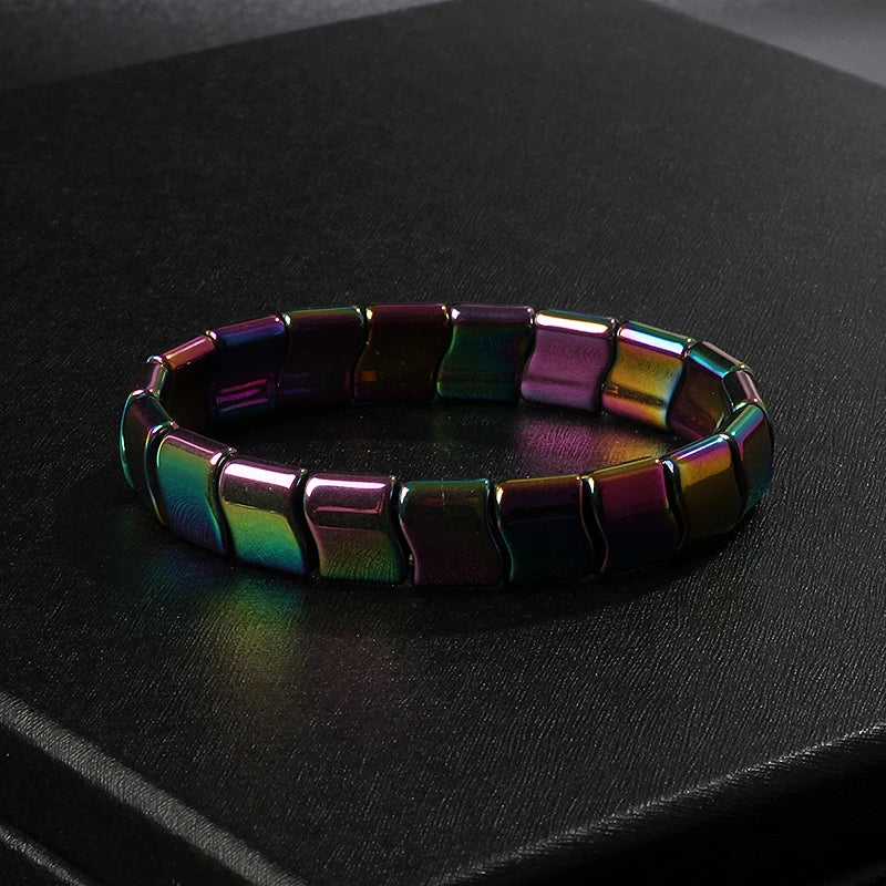Fashion Wave Hematite Magnetic Bracelet Men Original Beaded Hematite Energy Bracelets for Women Positive Energy Jewelry