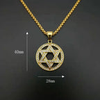 Iced Out Star of David Pendant Necklace — Gold