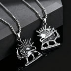 Persian Lion and Sun Pendant — Stainless Steel