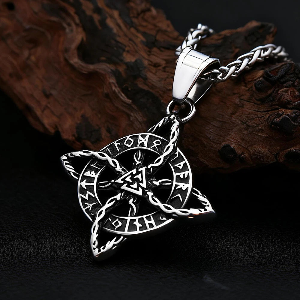 Valknut Steel Pendant Nordic Celtic Knot 316L