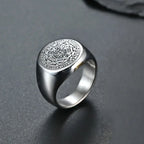 YILUOCD Seal of The Seven Archangels Rings for Men The Key of Solomon Ring Kabbalah Talisman Amulet Stainless Steel Male Jewelry