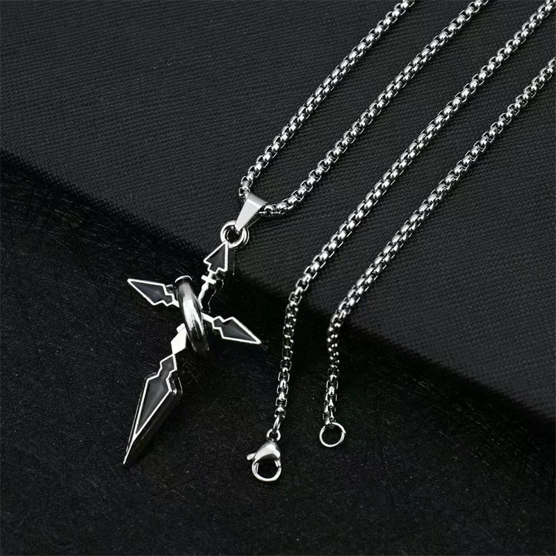 Vintage Punk Cross Pendant Necklace, Versatile Fit for Men