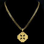 Celtic Cross Gold Pendant Necklace — Stainless Steel