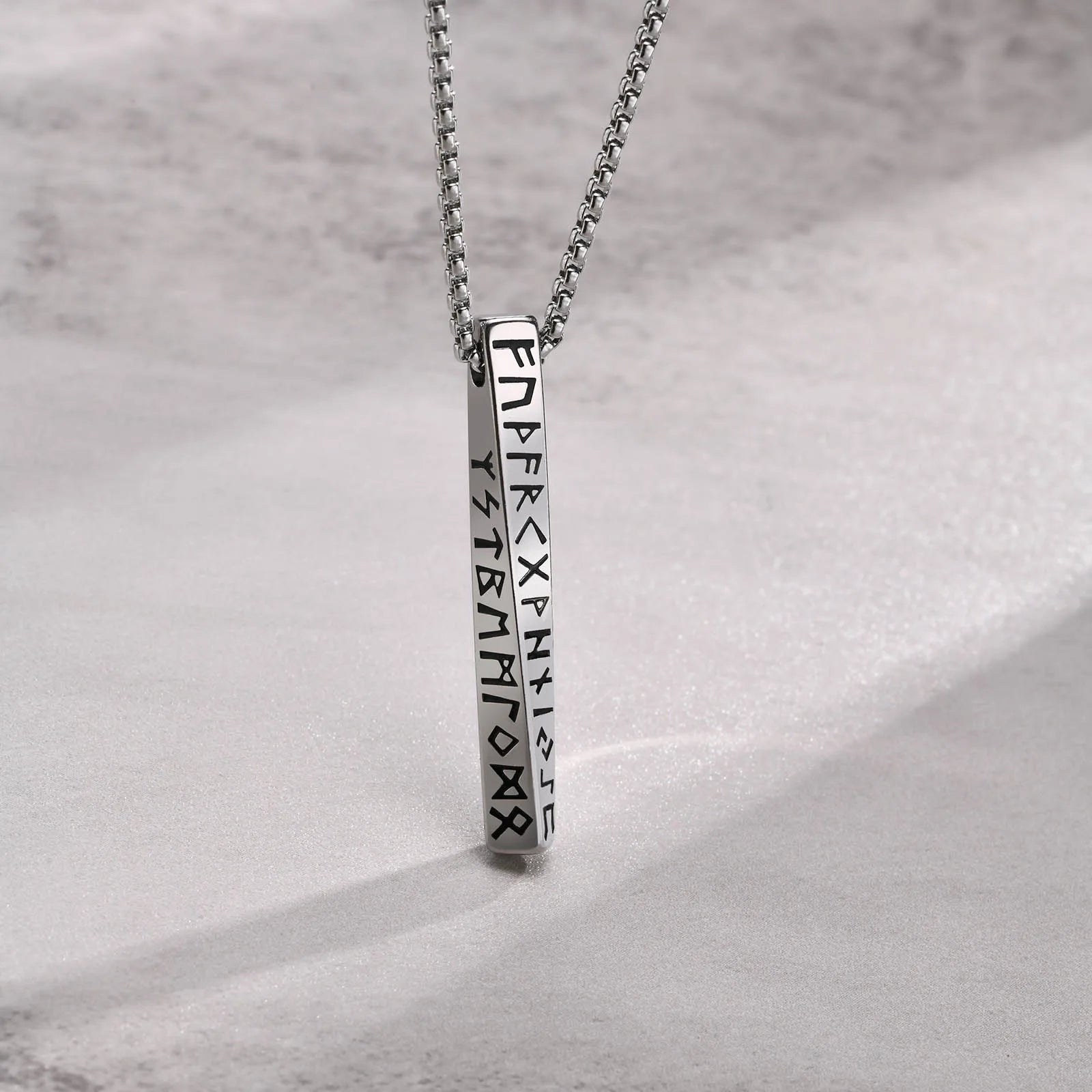 Viking Rune 3D Mobius Bar Pendant — Stainless Steel