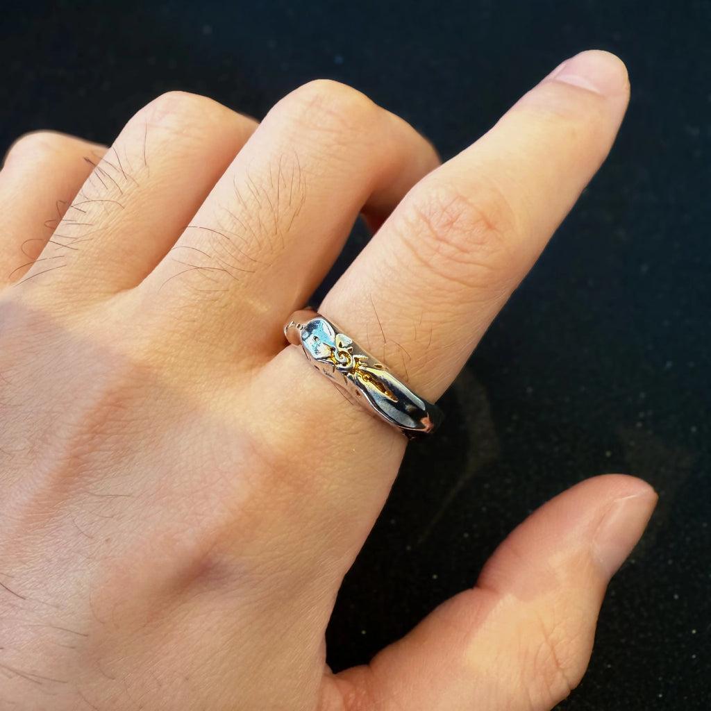 Retro Sun Rune Totem Adjustable Open Ring For Men Punk Gothic Edgy Copper Jewelry Unisex Elegant Vintage Accessories Trendy Gift