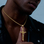 Stainless Steel Catholic Cross Necklace for Men,St. Benedict's Catholic Crucifix Pendant Necklace,Religion Gothic