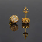 Iced Out Hemispherical Stud Earrings — SS