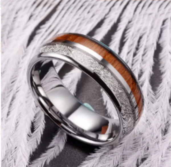 Red Personalized Couple Tungsten Carbide Ring with Spider Pattern Dome Edge,Comfortable Fit, Fashionable Daily Item,Wedding Ring