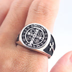 St. Benedict Cross Ring — Stainless Steel