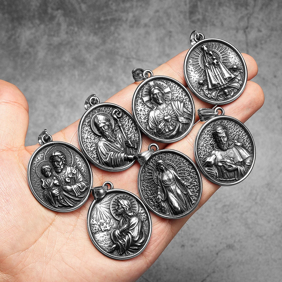 Virgin Mary Cross Pendant — Stainless Steel