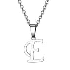 Vintage Initial Letter Pendant Necklace for Women Simple Stainless Steel Letter Glossy Clavicle Chain Choker Necklaces Jewelry