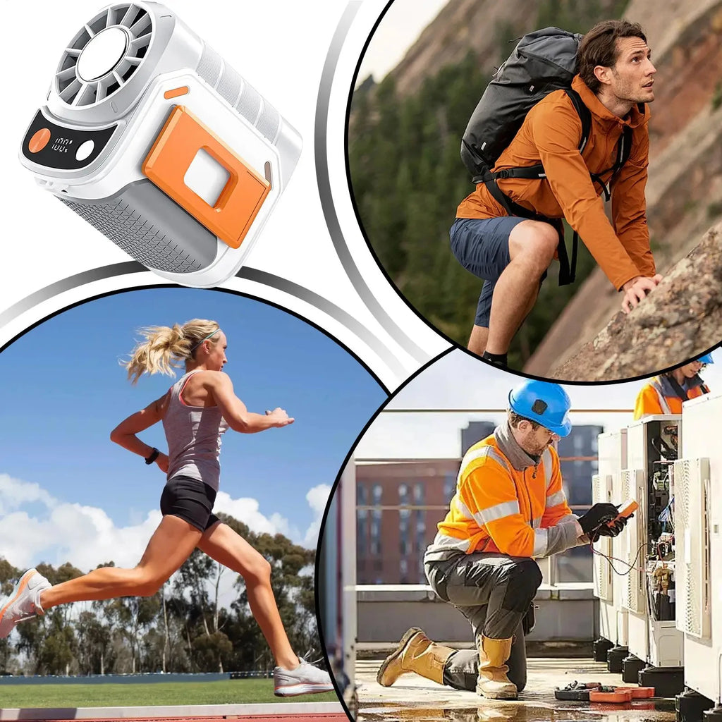 New Portable Waist Fan with USB Charging Long Battery Life and Clamp Design for Outdoor Construction and Summer Use