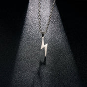 Wide Lightning Stainless Steel Necklace