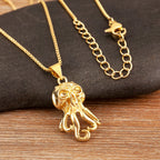 Nidin Trendy Cool Style Octopus Shape Charm Pendant Necklace For Female Male Copper Inlaid Zircon Jewelry Daily Party