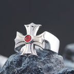 Iced Out Cross Jesus Ring — 925 Silver