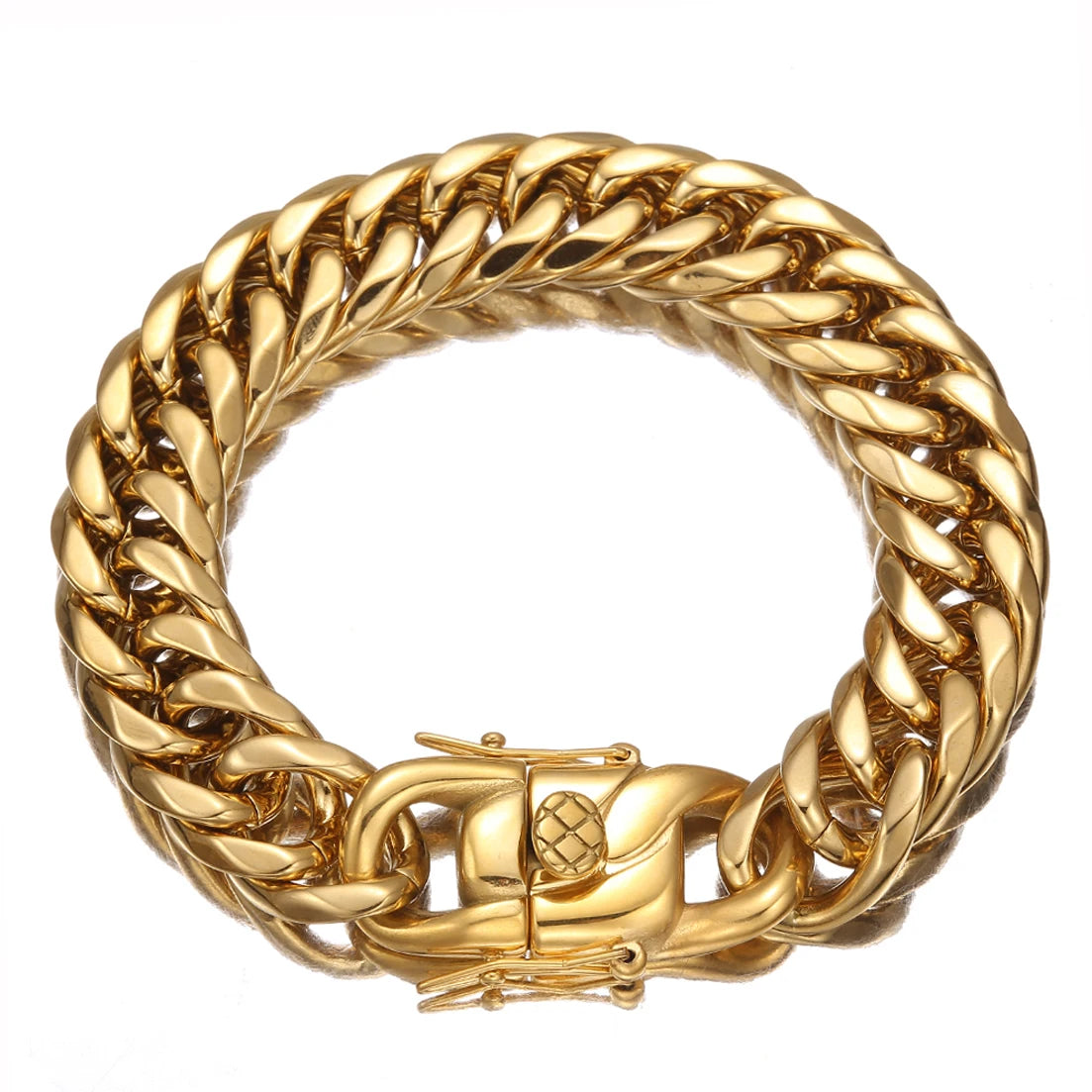 Gold Cuban Chain Bracelet 9-16mm — Gold