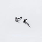 Black Cross Stud Earrings for Men & Women — Black-Tone