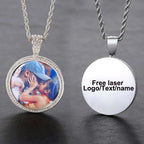 Iced Out Photo Pendant Necklace Stainless Steel