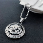 Harley Badge Skull Pendant Necklace — Stainless