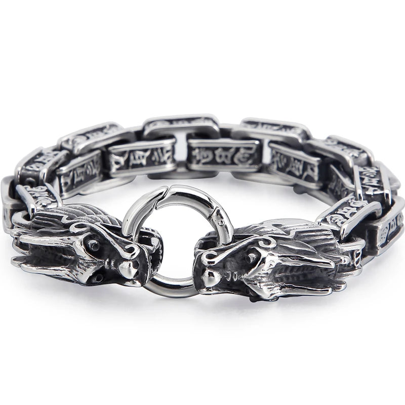 Solid 316L Stainless Steel Dragon Men Bracelet for Man Casting Men's Bracelets Jewelry Retro Gothic Accessories Punk