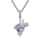 Iced Out Microphone Pendant — 925 Silver