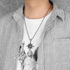 Compass Pendant Necklace — Stainless Steel