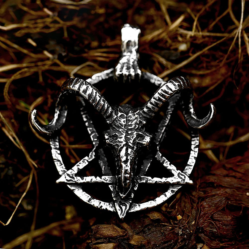Skull Pentagram Pendant — Stainless Steel