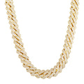 Iced Out CZ Pavé Rhombus Pendant Necklace, 16mm