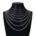 1Pcs Width1.5-4.5mm Stainless Steel Cross O Chain  Women Men Necklace Finding Pendant DIY Wholesale Jewelry 40-100cm Dropship