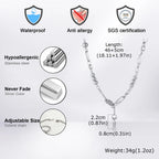 Rivet Statement Chain Choker Necklace — Stainless Steel