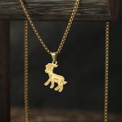 Cute Chinese Zodiac Goat Star Stainless Steel Necklace
