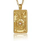 22 Style Classic Tarot Card Pendant Necklace Double Sided Zircon Tarot Necklace Major Arcana Empress Sun Star Sign