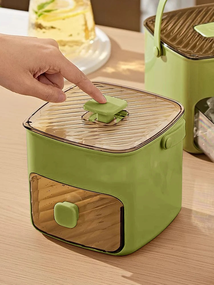 Portable Ice Maker with Handle & Storage Drawer Countertop Ice Cube Maker Compact Ice Maker Machine for Household &