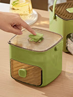 Portable Ice Maker with Handle & Storage Drawer Countertop Ice Cube Maker Compact Ice Maker Machine for Household &