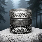 Celtic Knot Viking Rune Ring Men Stainless Steel Ring Norse Elder Futhark Talisman Wide Band Vintage Biker Jewelry Gift For Him