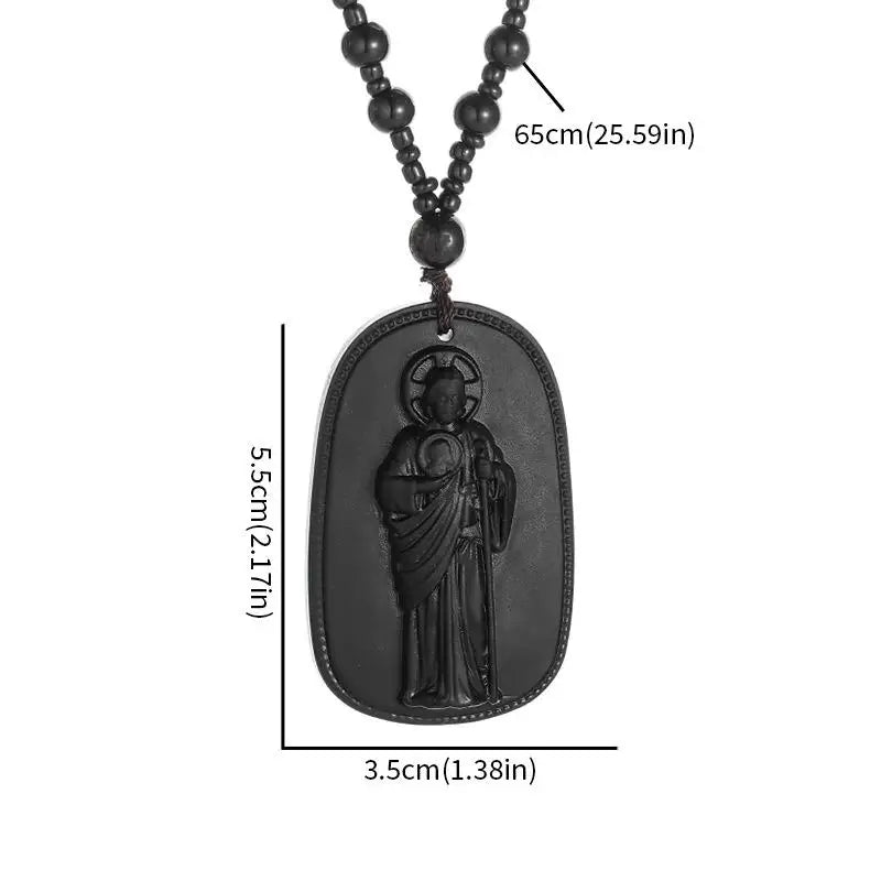 Exquisite Buddhist Imitation Jade Pendant Necklace For Men Women Religious Personality Amulet Buddha Necklace Accessories Gift