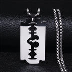 Blade Gold Long Pendant Necklace — Stainless Steel