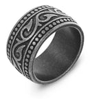 13mm Wide North Austrian Pirate Witch Celtic Knot 316L Stainless Steel Men's Ring Retro Carved Pattern Party Punk Accessory