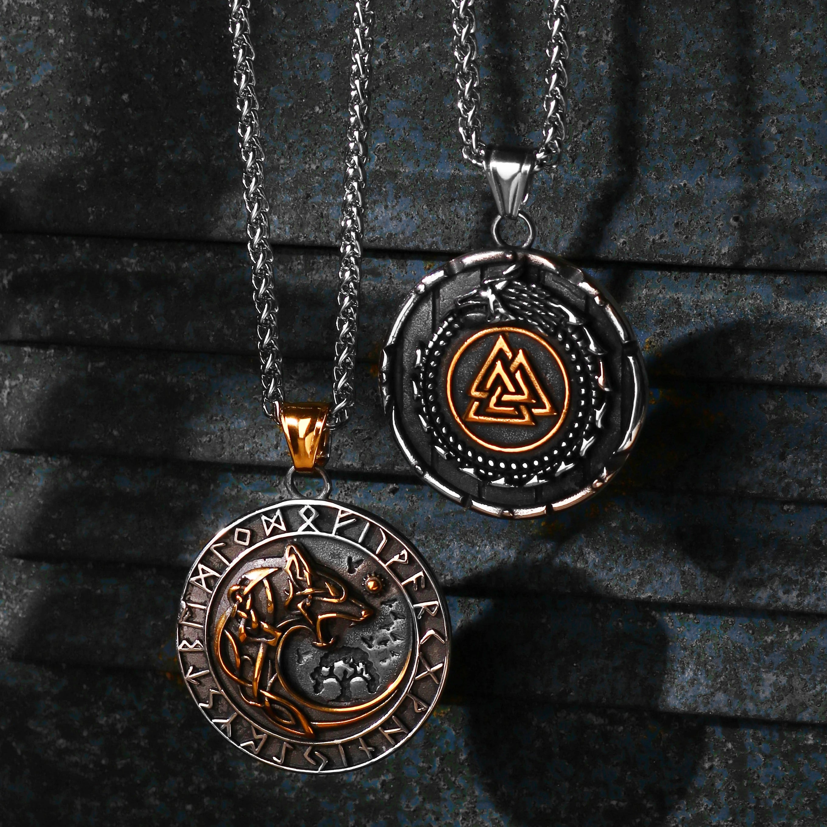 Viking Dragon Stainless Steel Pendant Necklace